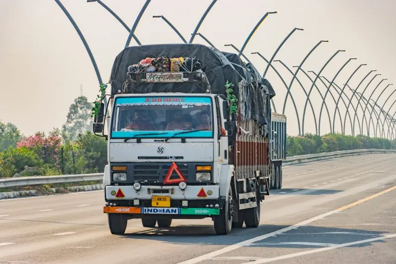 Goods truck on an Indian expressway